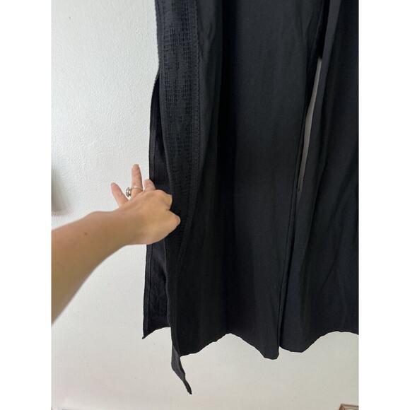 NWT Mr. Buho Black Flowy Smocked High Rise Wide Leg Crochet Beach Pants Large - Picture 7 of 10